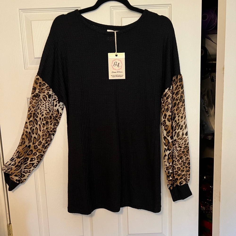 Beautiful Shirt with Leopard Sleeves